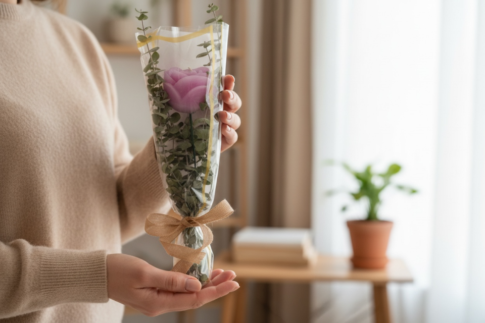 Kişiye Özel Renkli Gül Esintisi El Yapımı Doğal Mum